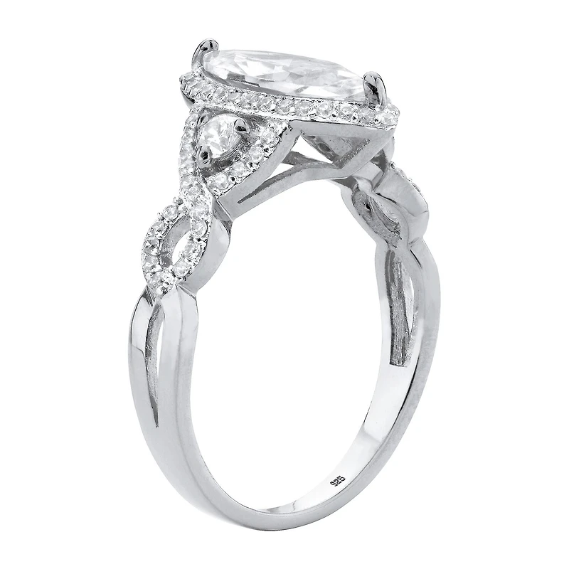Womens 2 1/2 CT. T.W. Cubic Zirconia Sterling Silver Engagement Ring