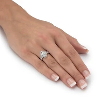 Womens 2 1/2 CT. T.W. Cubic Zirconia Sterling Silver Engagement Ring