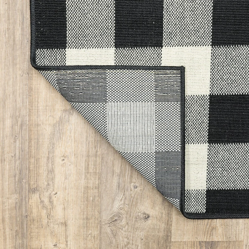 Covington Home Martinique Gingham Plaid 2'3"X7'6" Indoor Outdoor Rectangular Runner