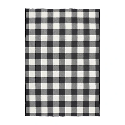 Covington Home Martinique Gingham Plaid Indoor Outdoor Rectangular Accent Rug
