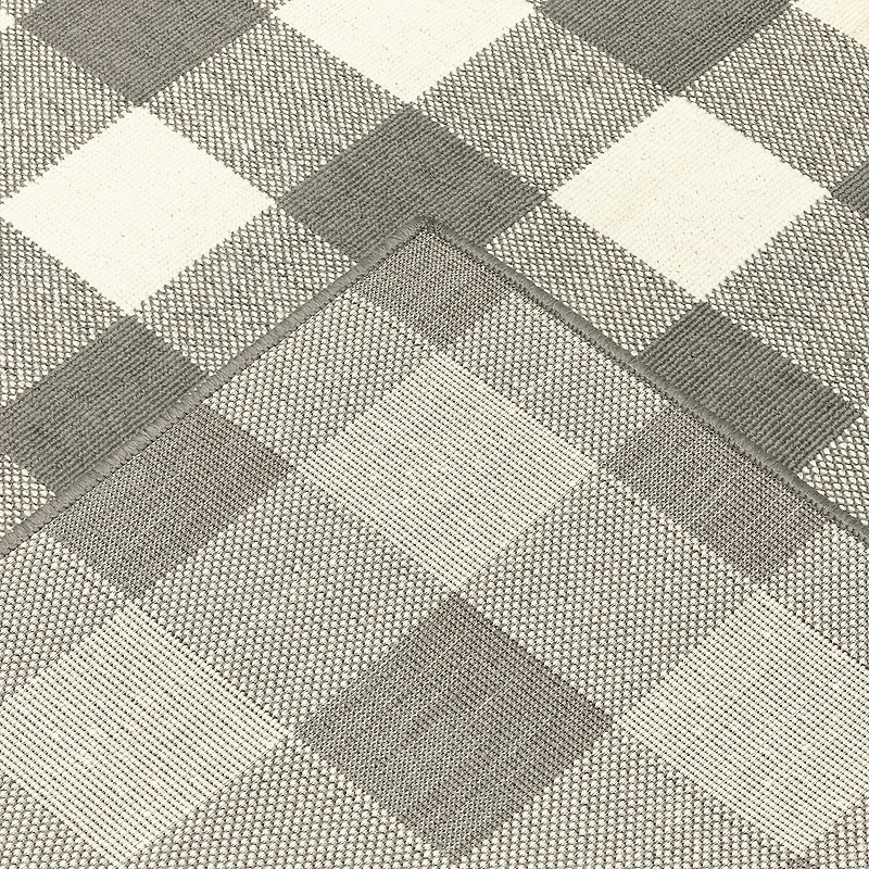 Covington Home Martinique Gingham Plaid Indoor Outdoor Rectangular Area Rug