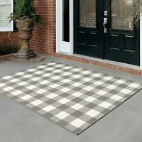Covington Home Martinique Gingham Plaid Indoor Outdoor Rectangular Area Rug