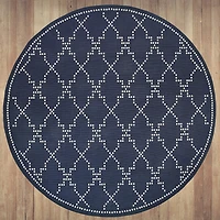Covington Home Martinique Trellis 7'10" X 7'10" Indoor Outdoor Round Area Rug