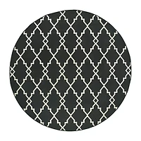 Covington Home Martinique Intricate Trellis 7'10" X 7'10" Indoor Outdoor Round Area Rug