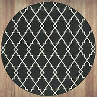 Covington Home Martinique Intricate Trellis 7'10" X 7'10" Indoor Outdoor Round Area Rug