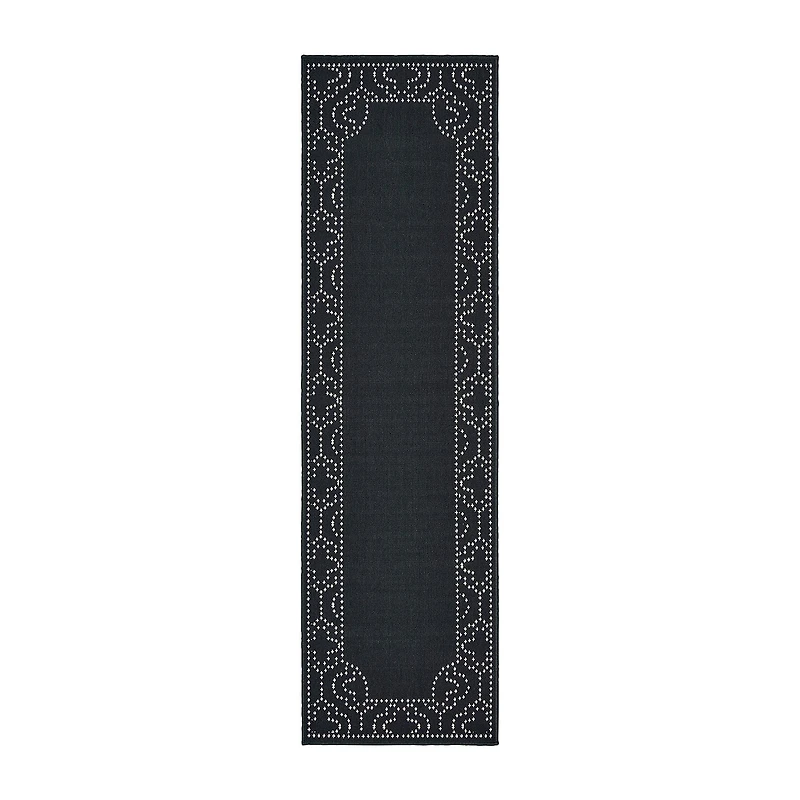 Covington Home Martinique Bordered 2'3"X7'6" Indoor Outdoor Rectangular Runner