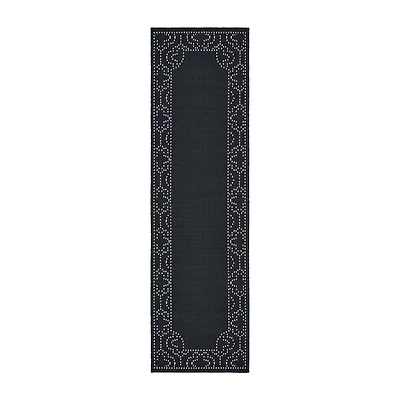 Covington Home Martinique Bordered 2'3"X7'6" Indoor Outdoor Rectangular Runner