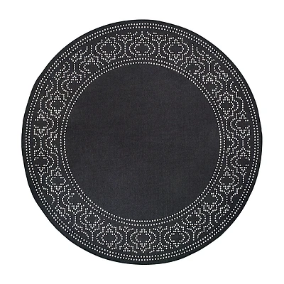 Covington Home Martinique Bordered 7'10" X 7'10" Indoor Outdoor Round Area Rug