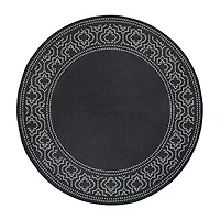 Covington Home Martinique Bordered 7'10" X 7'10" Indoor Outdoor Round Area Rug