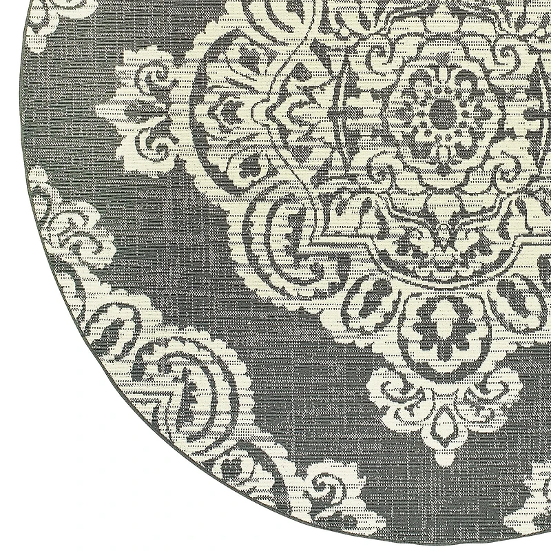 Covington Home Martinique Center Medallion 7'10" X 7'10" Indoor Outdoor Round Area Rug