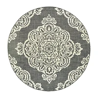 Covington Home Martinique Center Medallion 7'10" X 7'10" Indoor Outdoor Round Area Rug
