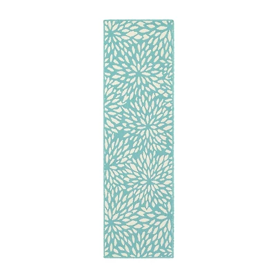 Covington Home Marquesas Blooms 2'3"X7'6" Indoor Outdoor Rectangular Runner