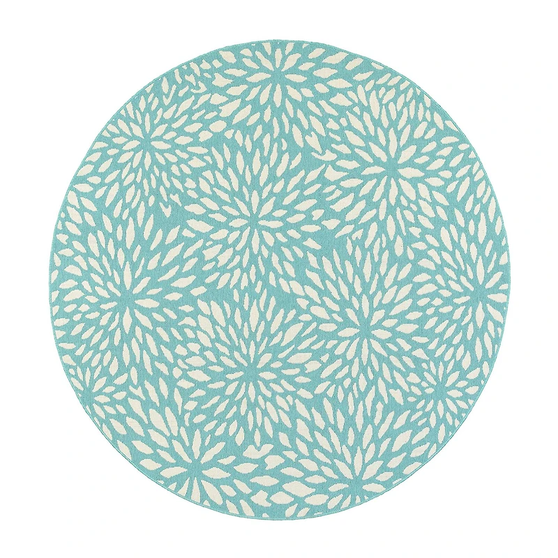 Covington Home Marquesas Blooms 7'10"X7'10" Indoor Outdoor Round Area Rug