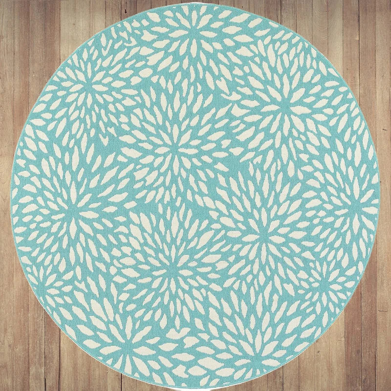 Covington Home Marquesas Blooms 7'10"X7'10" Indoor Outdoor Round Area Rug