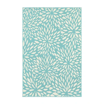 Covington Home Marquesas Blooms Indoor Outdoor Rectangular Area Rug
