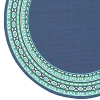 Covington Home Marquesas Border 7'10"X7'10" Indoor Outdoor Round Area Rug