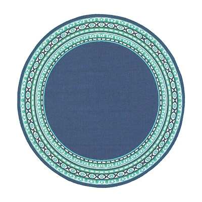 Covington Home Marquesas Border 7'10"X7'10" Indoor Outdoor Round Area Rug
