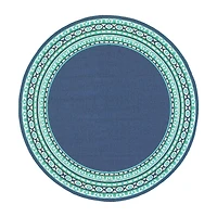 Covington Home Marquesas Border 7'10"X7'10" Indoor Outdoor Round Area Rug
