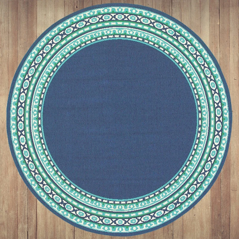 Covington Home Marquesas Border 7'10"X7'10" Indoor Outdoor Round Area Rug