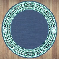 Covington Home Marquesas Border 7'10"X7'10" Indoor Outdoor Round Area Rug