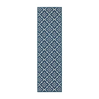 Covington Home Marquesas Floral Diamond 2'3"X7'6" Indoor Outdoor Rectangular Runner