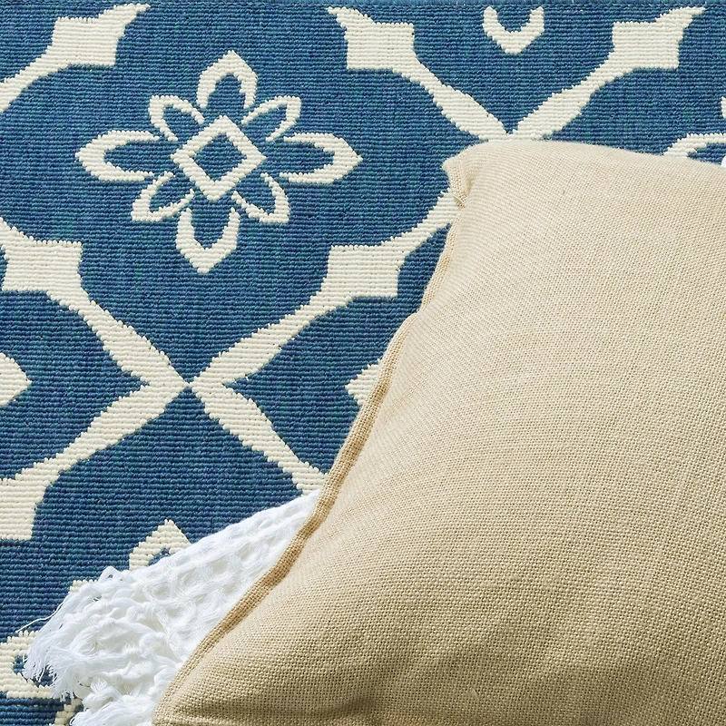 Covington Home Marquesas Floral Diamond 7'10"X7'10" Indoor Outdoor Round Area Rug
