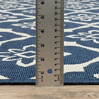 Covington Home Marquesas Floral Diamond 7'10"X7'10" Indoor Outdoor Round Area Rug