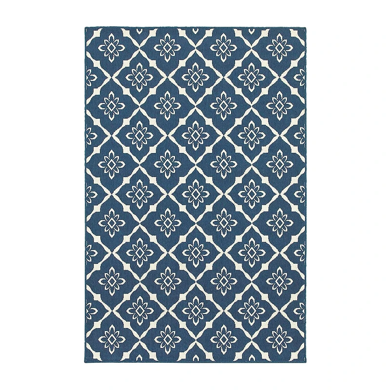 Covington Home Marquesas Floral Diamond Indoor Outdoor Rectangular Area Rug