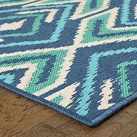 Covington Home Marquesas Diamond Ikat 2'3"X7'6" Indoor Outdoor Rectangular Runner