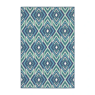 Covington Home Marquesas Diamond Ikat Indoor Outdoor Rectangular Area Rug