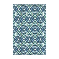 Covington Home Marquesas Diamond Ikat Indoor Outdoor Rectangular Area Rug