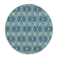 Covington Home Marquesas Diamond Ikat 7'10"X7'10" Indoor Outdoor Round Area Rug