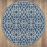 Covington Home Marquesas Intricate Trellis 7'10"X7'10" Indoor Outdoor Round Area Rug