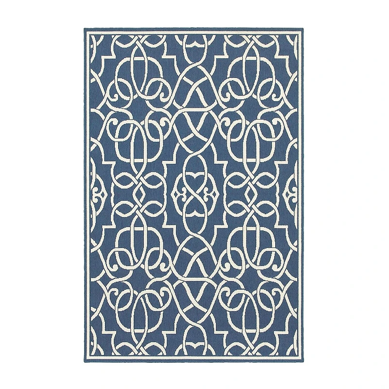 Covington Home Marquesas Intricate Trellis Indoor Outdoor Rectangular Area Rug