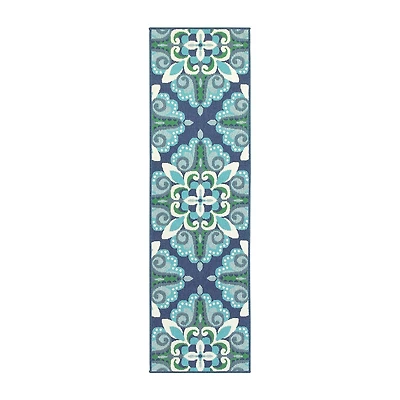 Covington Home Marquesas Medallion 2'3"X7'6" Indoor Outdoor Rectangular Runner