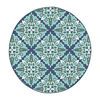 Covington Home Marquesas Medallion 7'10"X7'10" Indoor Outdoor Round Area Rug