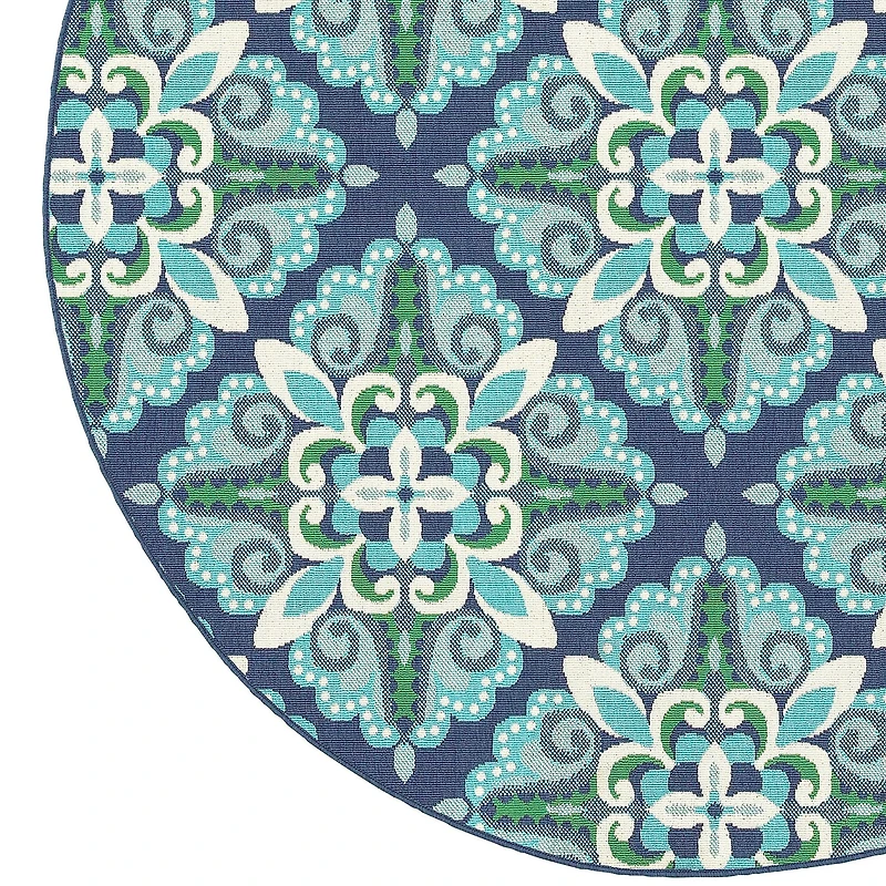 Covington Home Marquesas Medallion 7'10"X7'10" Indoor Outdoor Round Area Rug