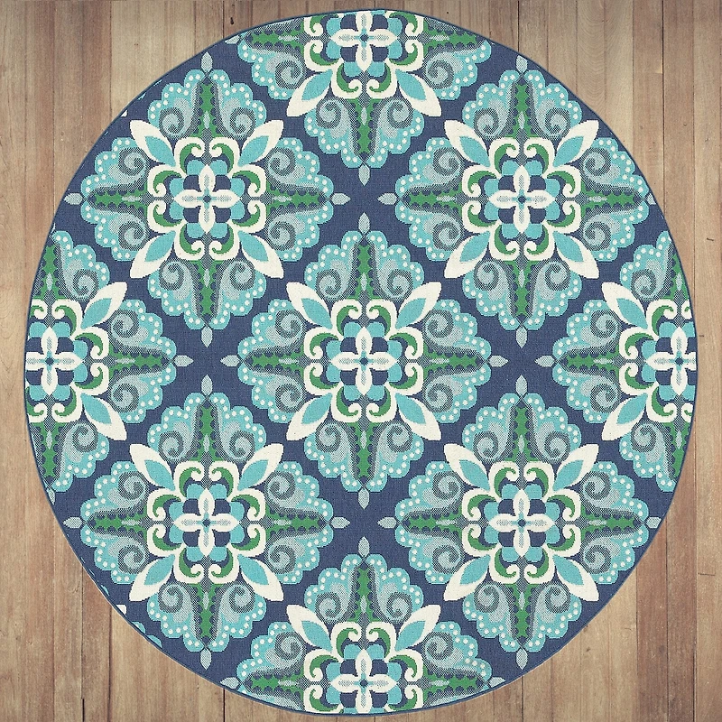 Covington Home Marquesas Medallion 7'10"X7'10" Indoor Outdoor Round Area Rug