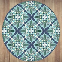 Covington Home Marquesas Medallion 7'10"X7'10" Indoor Outdoor Round Area Rug