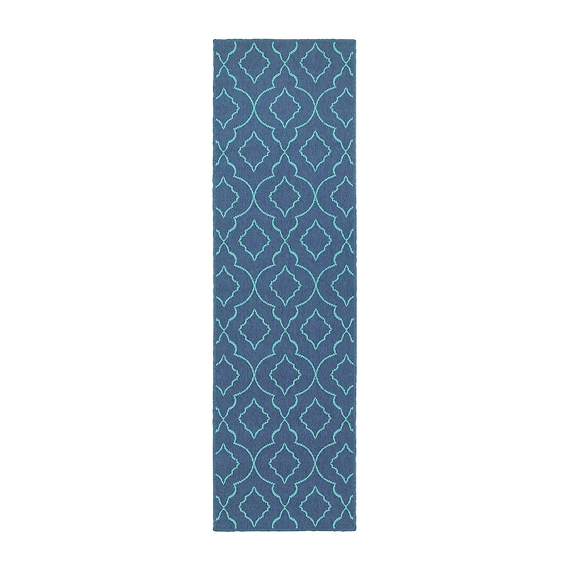 Covington Home Marquesas Morrocan Trellis 2'3"X7'6" Indoor Outdoor Rectangular Runner