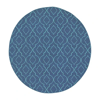 Covington Home Marquesas Morrocan Trellis 7'10"X7'10" Indoor Outdoor Round Area Rug