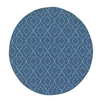 Covington Home Marquesas Morrocan Trellis 7'10"X7'10" Indoor Outdoor Round Area Rug