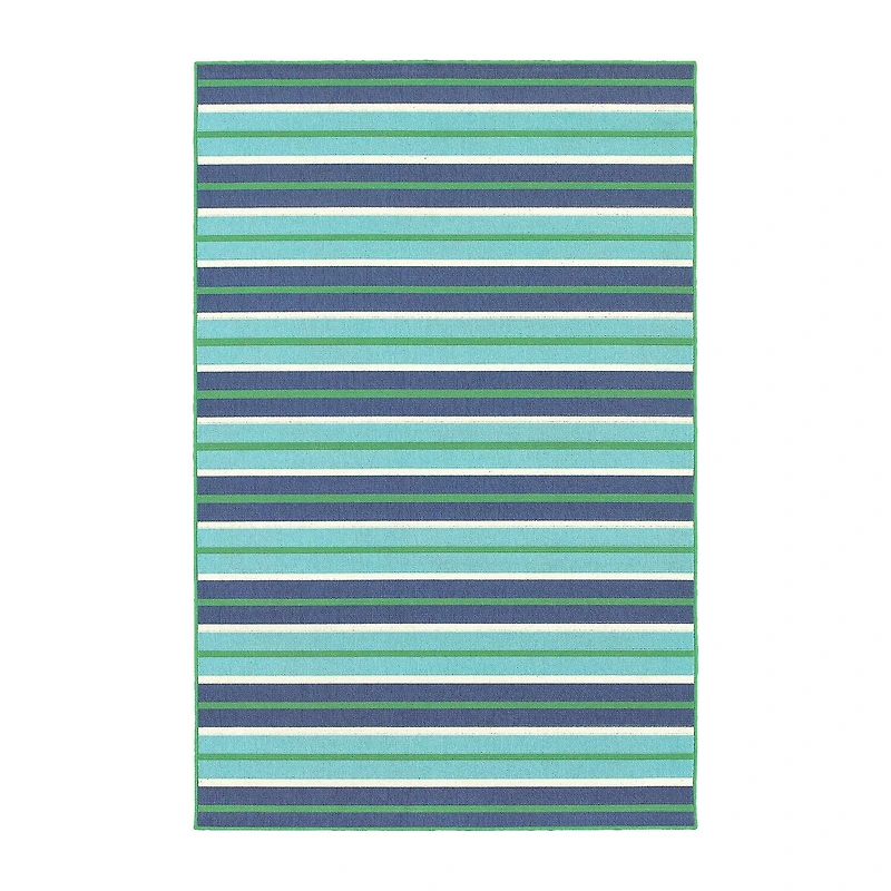 Covington Home Marquesas Multi Stripe Indoor Outdoor Rectangular Accent Rug