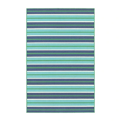 Covington Home Marquesas Multi Stripe Indoor Outdoor Rectangular Accent Rug