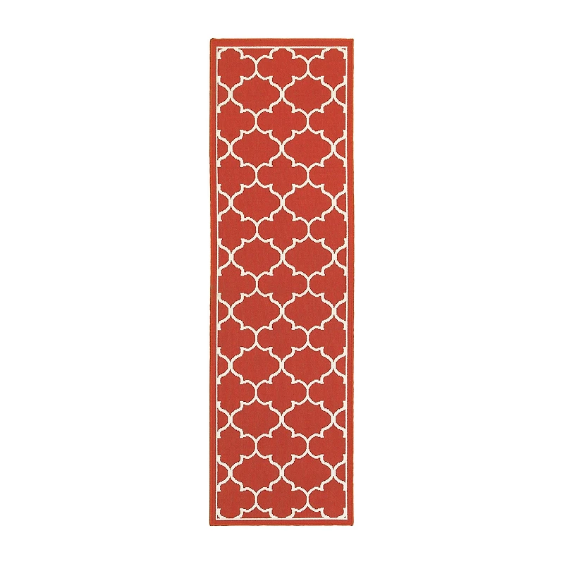 Covington Home Marquesas Scallop Trellis 2'3"X7'6" Indoor Outdoor Rectangular Runner