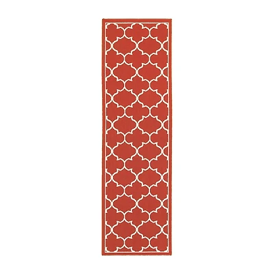 Covington Home Marquesas Scallop Trellis 2'3"X7'6" Indoor Outdoor Rectangular Runner
