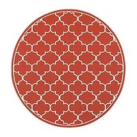 Covington Home Marquesas Scallop Trellis 7'10"X7'10" Indoor Outdoor Round Area Rug