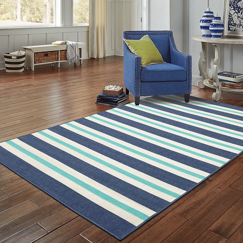 Covington Home Marquesas Striped Indoor Outdoor Rectangular Accent Rug