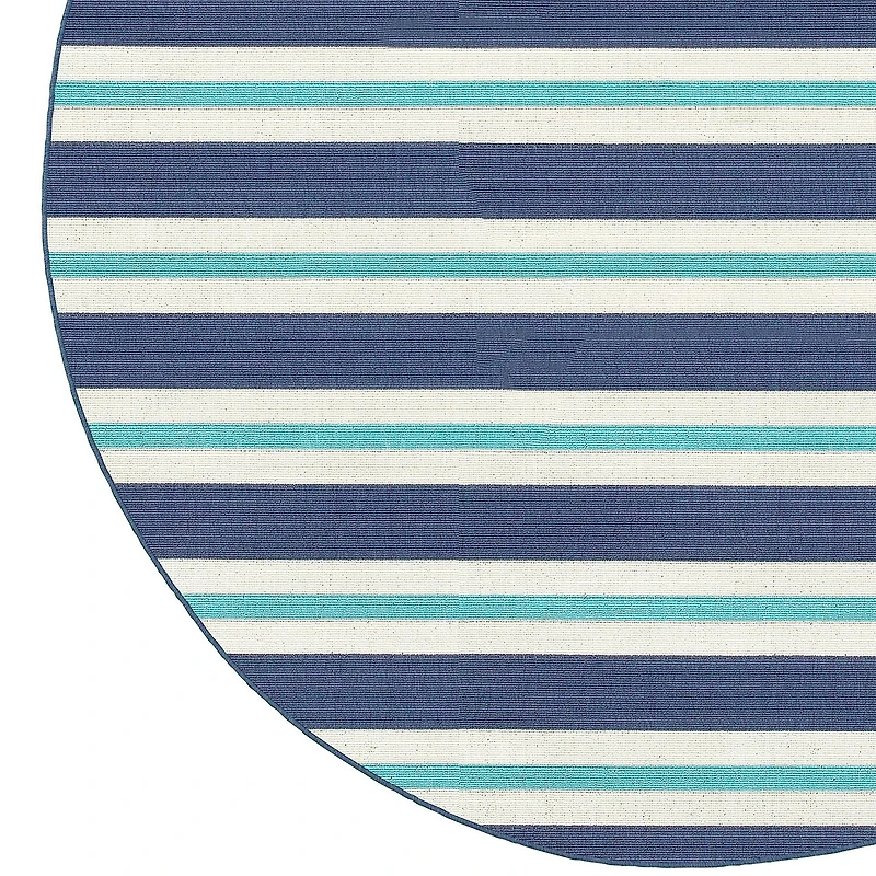 Covington Home Marquesas Striped 7'10"X7'10" Indoor Outdoor Round Area Rug