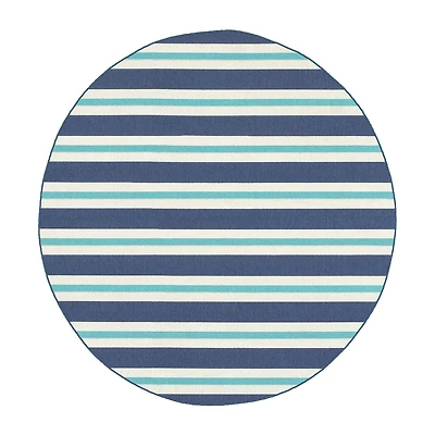 Covington Home Marquesas Striped 7'10"X7'10" Indoor Outdoor Round Area Rug
